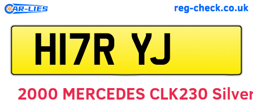 H17RYJ are the vehicle registration plates.
