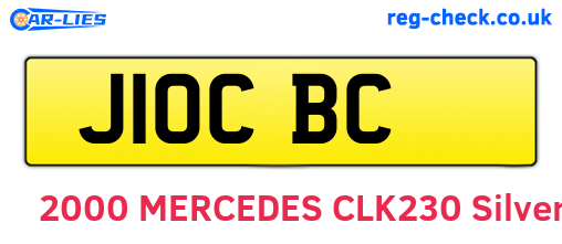 J10CBC are the vehicle registration plates.