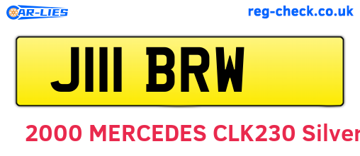 J111BRW are the vehicle registration plates.