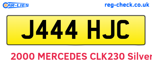 J444HJC are the vehicle registration plates.