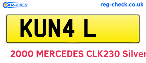 KUN4L are the vehicle registration plates.