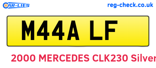 M44ALF are the vehicle registration plates.