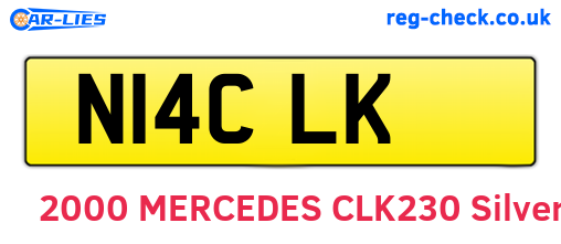 N14CLK are the vehicle registration plates.