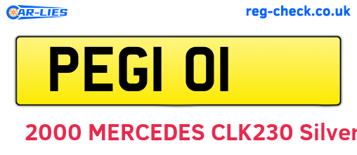 PEG101 are the vehicle registration plates.