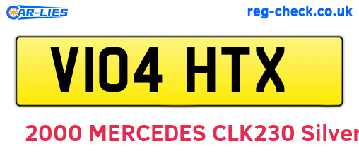 V104HTX are the vehicle registration plates.