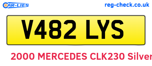 V482LYS are the vehicle registration plates.