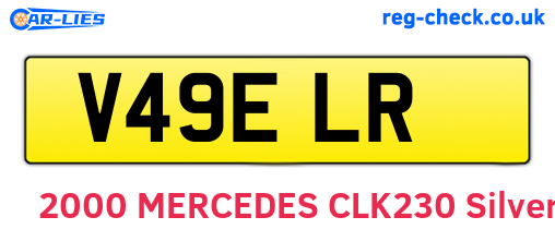 V49ELR are the vehicle registration plates.