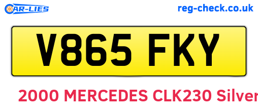 V865FKY are the vehicle registration plates.