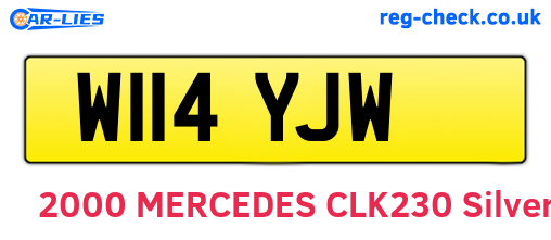 W114YJW are the vehicle registration plates.