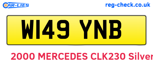 W149YNB are the vehicle registration plates.