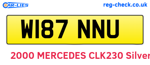 W187NNU are the vehicle registration plates.
