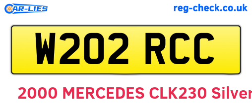 W202RCC are the vehicle registration plates.