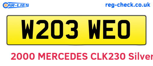 W203WEO are the vehicle registration plates.