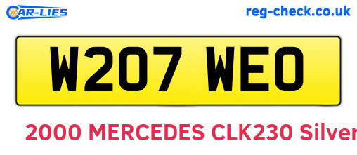 W207WEO are the vehicle registration plates.