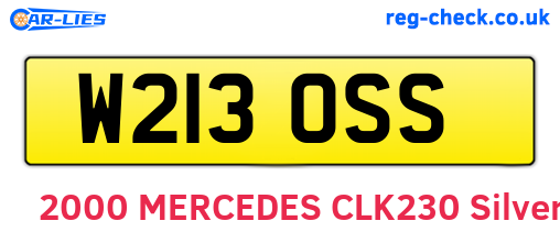 W213OSS are the vehicle registration plates.