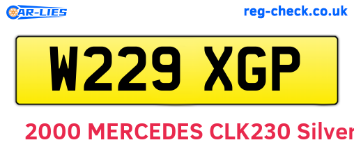 W229XGP are the vehicle registration plates.