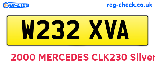 W232XVA are the vehicle registration plates.