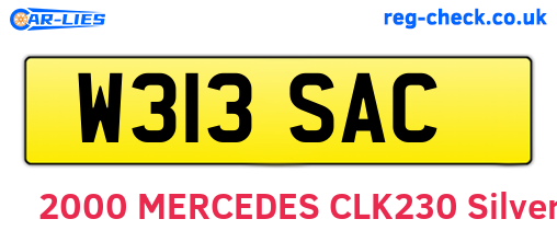 W313SAC are the vehicle registration plates.