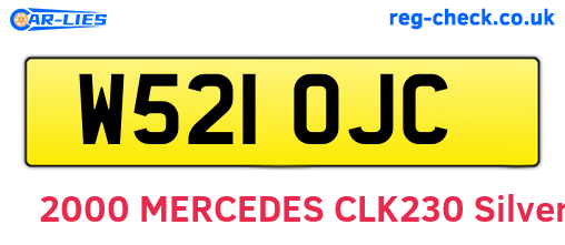 W521OJC are the vehicle registration plates.