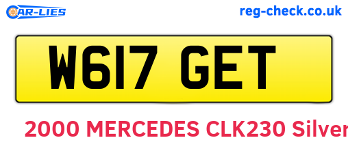 W617GET are the vehicle registration plates.