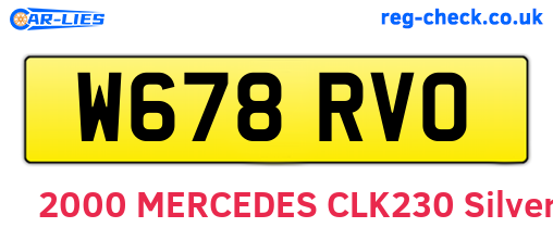 W678RVO are the vehicle registration plates.