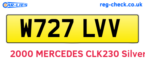 W727LVV are the vehicle registration plates.