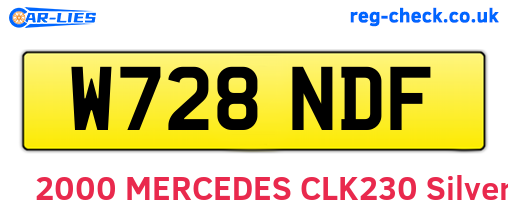 W728NDF are the vehicle registration plates.