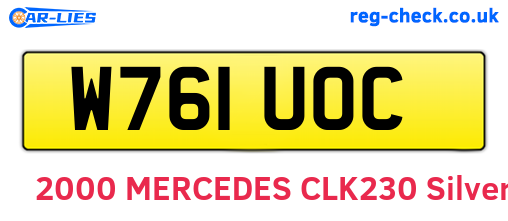 W761UOC are the vehicle registration plates.