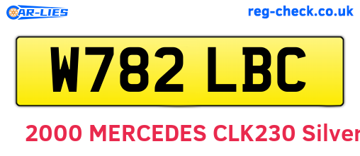 W782LBC are the vehicle registration plates.