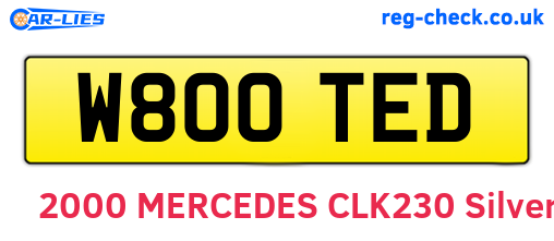 W800TED are the vehicle registration plates.