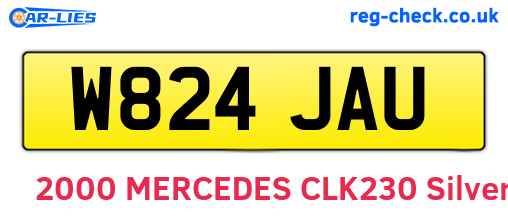W824JAU are the vehicle registration plates.