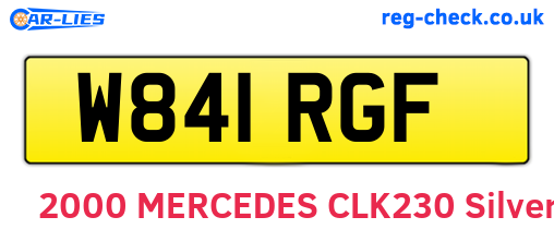 W841RGF are the vehicle registration plates.
