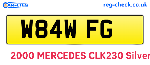 W84WFG are the vehicle registration plates.