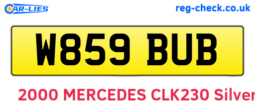 W859BUB are the vehicle registration plates.