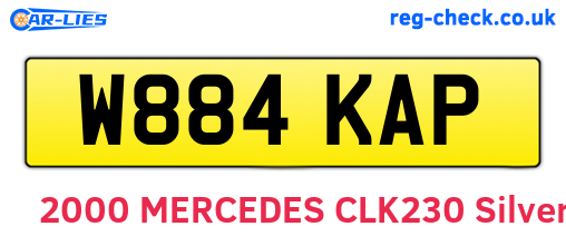 W884KAP are the vehicle registration plates.