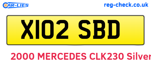 X102SBD are the vehicle registration plates.
