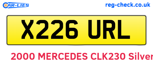X226URL are the vehicle registration plates.