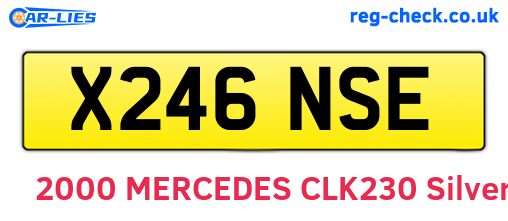 X246NSE are the vehicle registration plates.