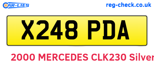 X248PDA are the vehicle registration plates.