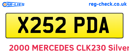X252PDA are the vehicle registration plates.