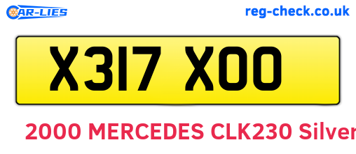 X317XOO are the vehicle registration plates.