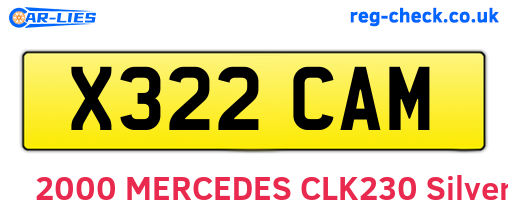 X322CAM are the vehicle registration plates.