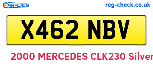 X462NBV are the vehicle registration plates.
