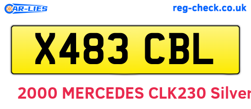 X483CBL are the vehicle registration plates.