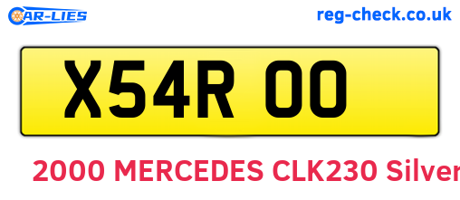 X54ROO are the vehicle registration plates.