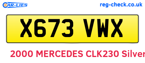 X673VWX are the vehicle registration plates.
