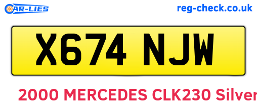 X674NJW are the vehicle registration plates.