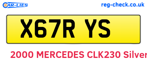 X67RYS are the vehicle registration plates.