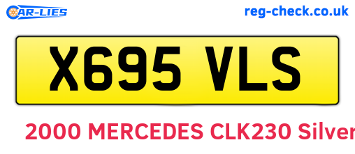 X695VLS are the vehicle registration plates.