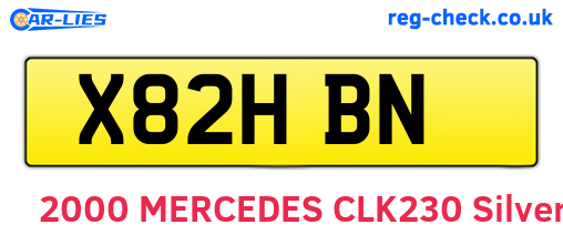 X82HBN are the vehicle registration plates.